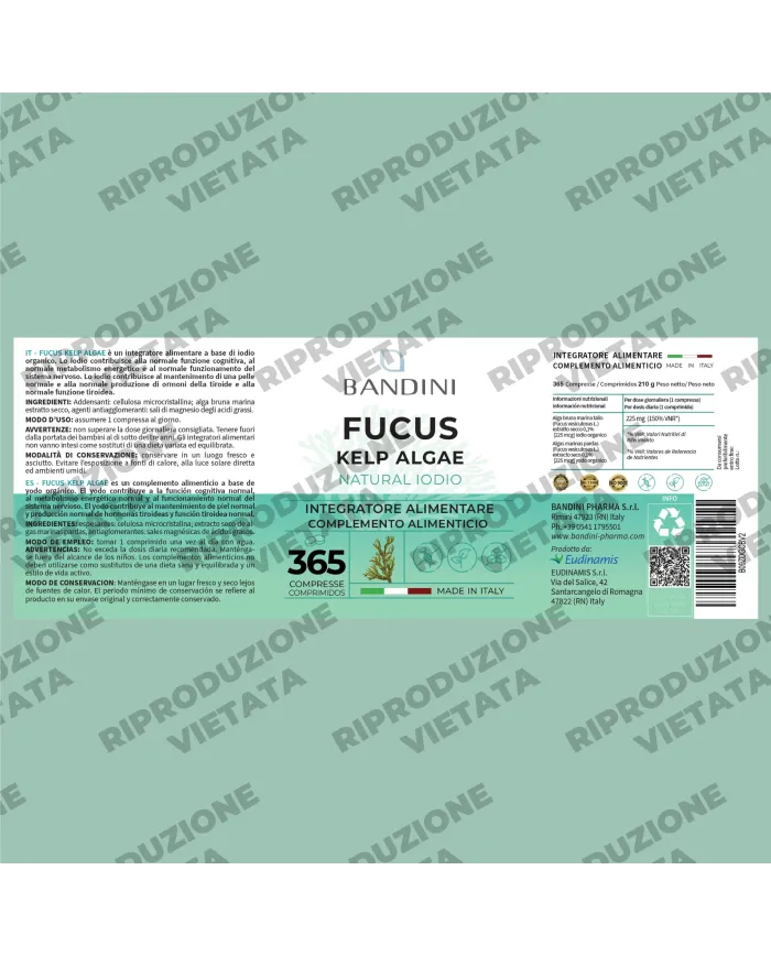 Fucus Kelp Algae 225mcg - 365 Compresse